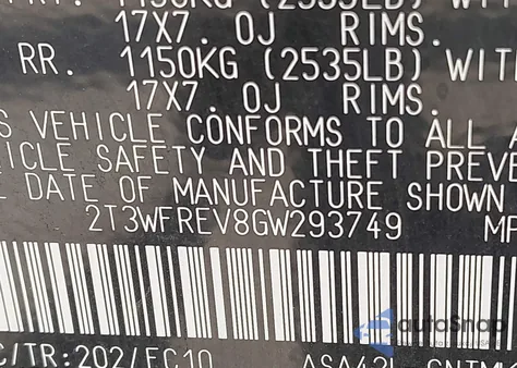 2016 Toyota Rav4 Xle z USA, uszkodzony, nr VIN 2T3WFREV8GW293749